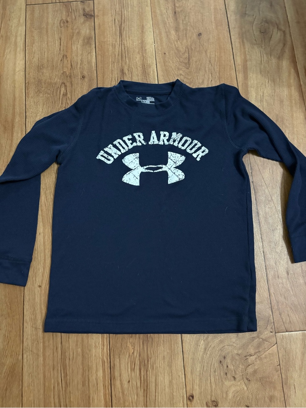 Under Armour Navy Long-Sleeve Logo Shirt for Kids